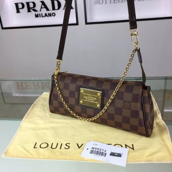 Replica Louis Vuitton Eva Clutch Damier Ebene N55213 BLV125