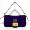 Fendi 8339 Baguette Middle Age Solid Color Series Underarm Bag Purple