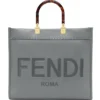 Fendi 8BH372 Sunshine Large Bag Gray leather shopper 8266L