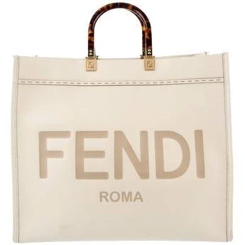 Fendi 8BH372 FENDI Large Sunshine Shopper Bag White Leather