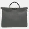 Fendi 7VA529 Peekaboo ISeeU Medium Gray Leather Bag