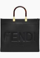 Fendi 8266S Sunshine Medium Bag 8BH386 Black leather shopper