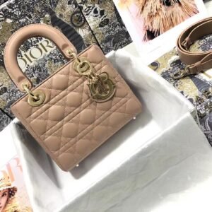 Replica Mini Lady Dior Bag Red Cannage Lambskin
