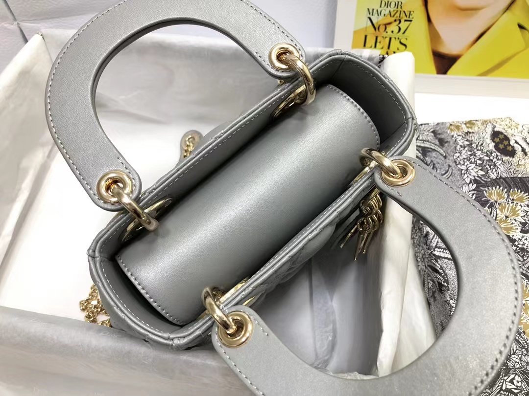 Dior Mini Lady  Bag  Cloud Blue Patent Cannage Calfskin  M0505OWCB_M81B