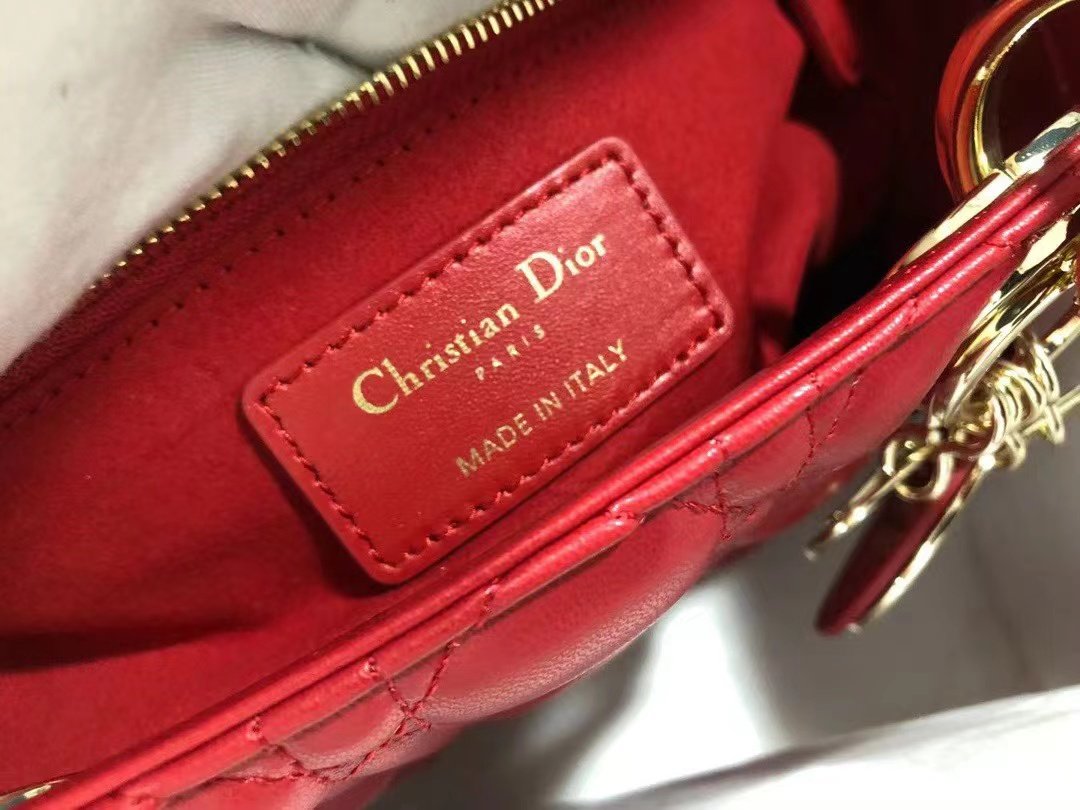 Dior Medium Lady Dior Bag  Amaryllis Red Cannage Lambskin M0565ONGE_M61R