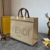 FENDI 8BH372 FENDI LARGE SUNSHINE SHOPPER BAG APRICOT LEATHER