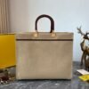 FENDI 8BH372 FENDI LARGE SUNSHINE SHOPPER BAG APRICOT LEATHER