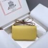 Mirror Top Hermes Constance Shoulder Bags Epsom Leather Silver Lemon Yellow