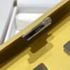 Mirror Top Hermes Constance Shoulder Bags Epsom Leather Silver Lemon Yellow
