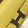 Mirror Top Hermes Constance Shoulder Bags Epsom Leather Silver Lemon Yellow
