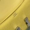 Mirror Top Hermes Constance Shoulder Bags Epsom Leather Silver Lemon Yellow