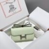Mirror Top Hermes Constance Shoulder Bags Epsom Leather Silver Bubble Green