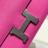 Mirror Top Hermes Constance Shoulder Bags Epsom Leather Silver Magnolia Pink