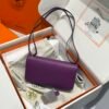 Mirror Top Hermes Constance Shoulder Bags Epsom Leather Silver Raisin