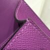 Mirror Top Hermes Constance Shoulder Bags Epsom Leather Silver Raisin
