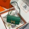 Mirror Top Hermes Constance Shoulder Bags Epsom Leather Silver Green