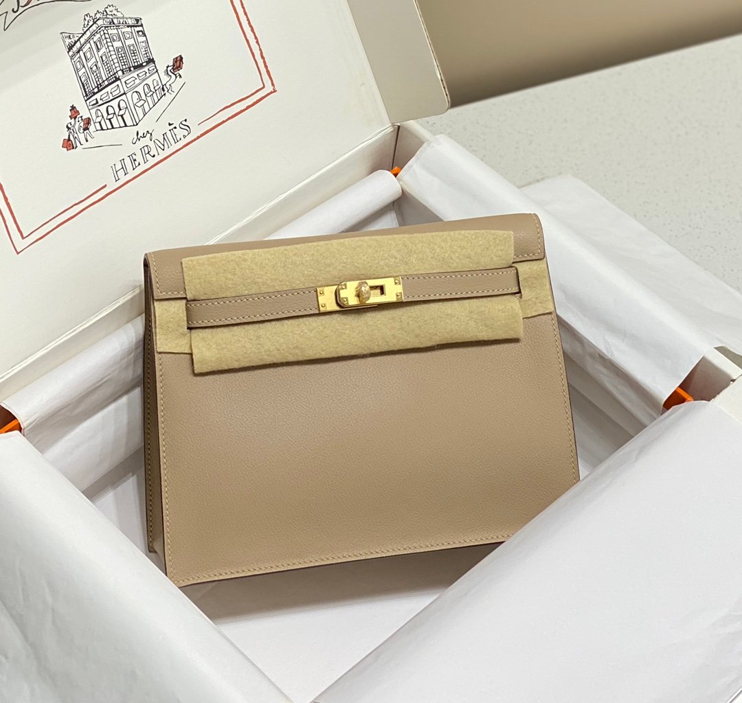 Mirror Top Hermes Kelly Danse 22cm of Evercolor Bag Grey