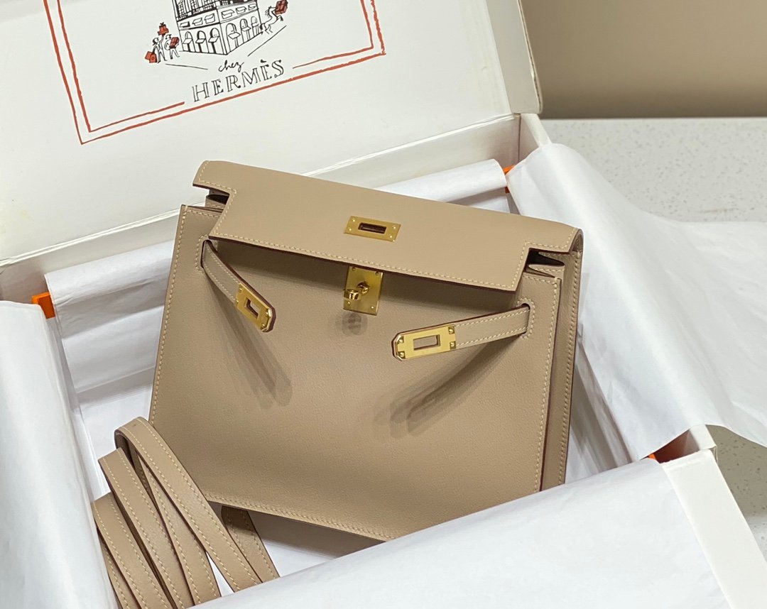 Mirror Top Hermes Kelly Danse 22cm of Evercolor Bag Grey