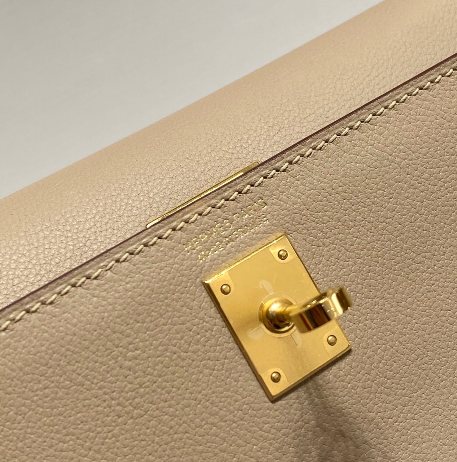 Mirror Top Hermes Kelly Danse 22cm of Evercolor Bag Grey