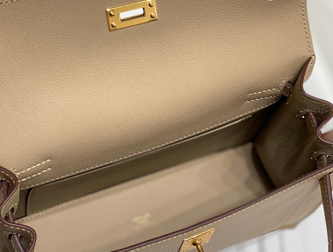 Mirror Top Hermes Kelly Danse 22cm of Evercolor Bag Grey