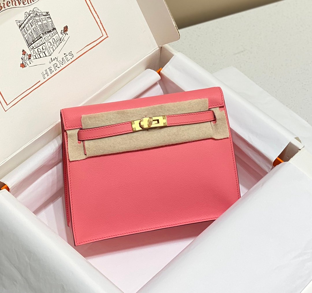 Mirror Top Hermes Kelly Danse 22cm of Evercolor Bag Pink