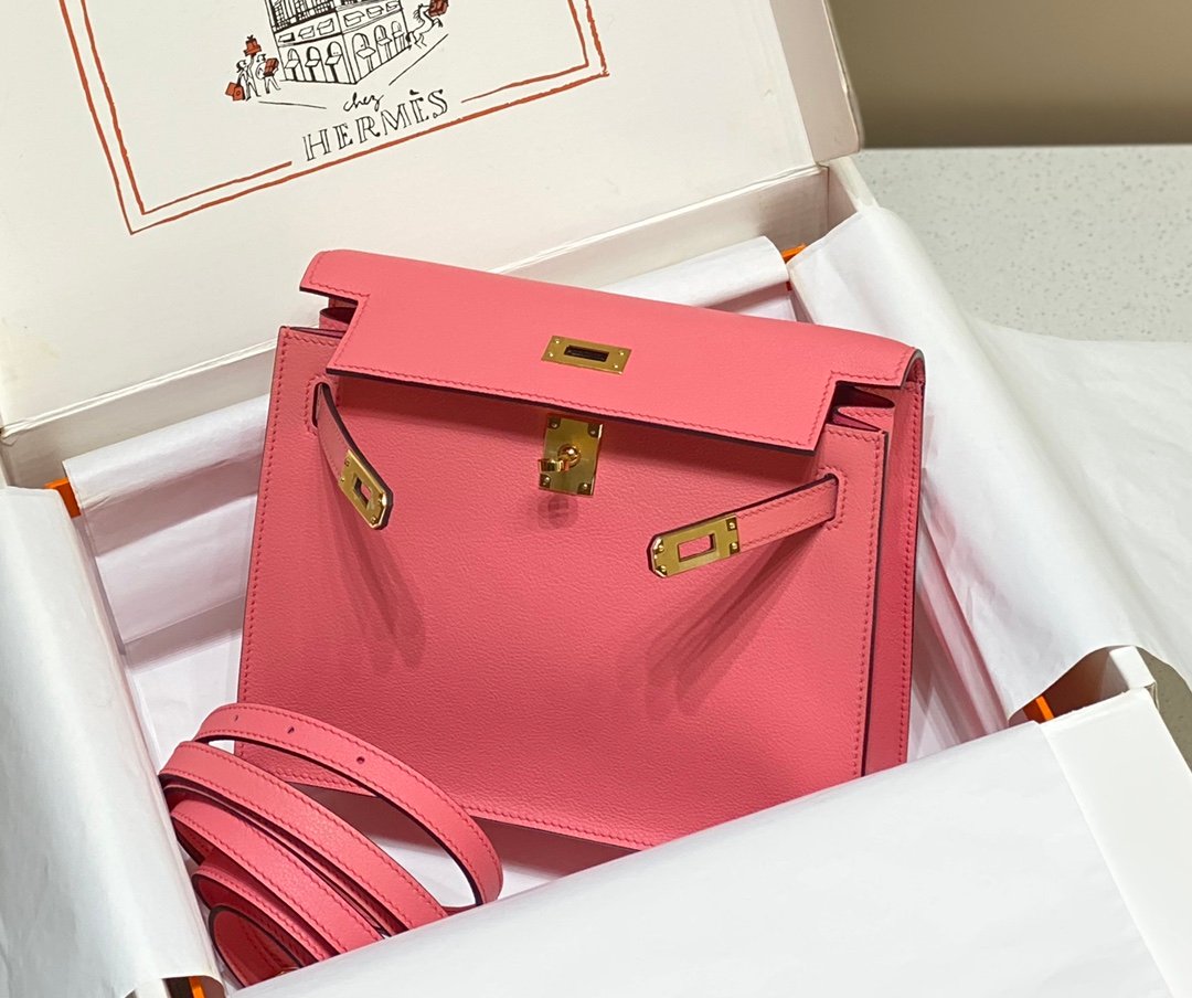 Mirror Top Hermes Kelly Danse 22cm of Evercolor Bag Pink