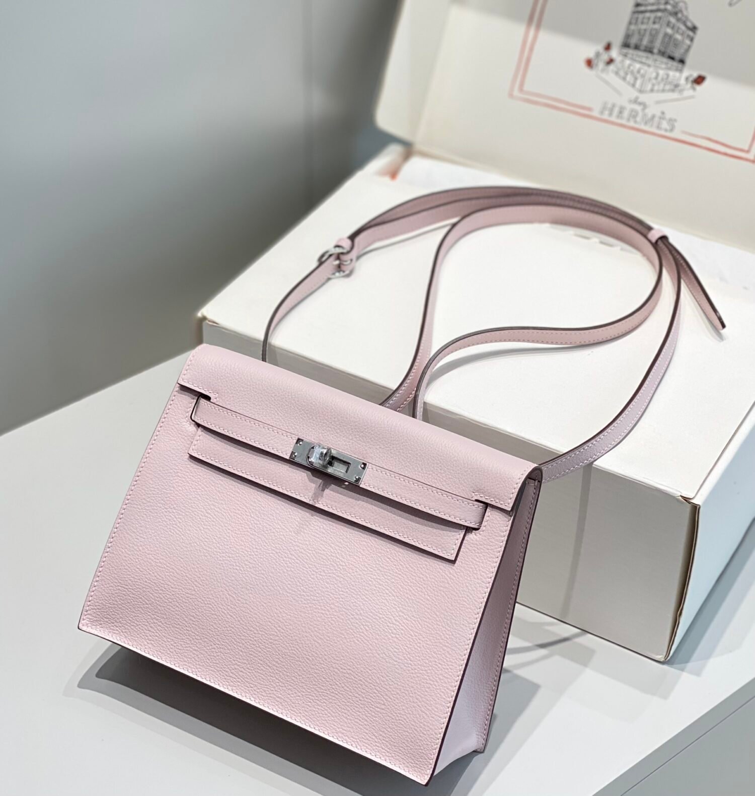 Mirror Top Hermes Kelly Danse 22cm of Evercolor Bag Dreamy Purple
