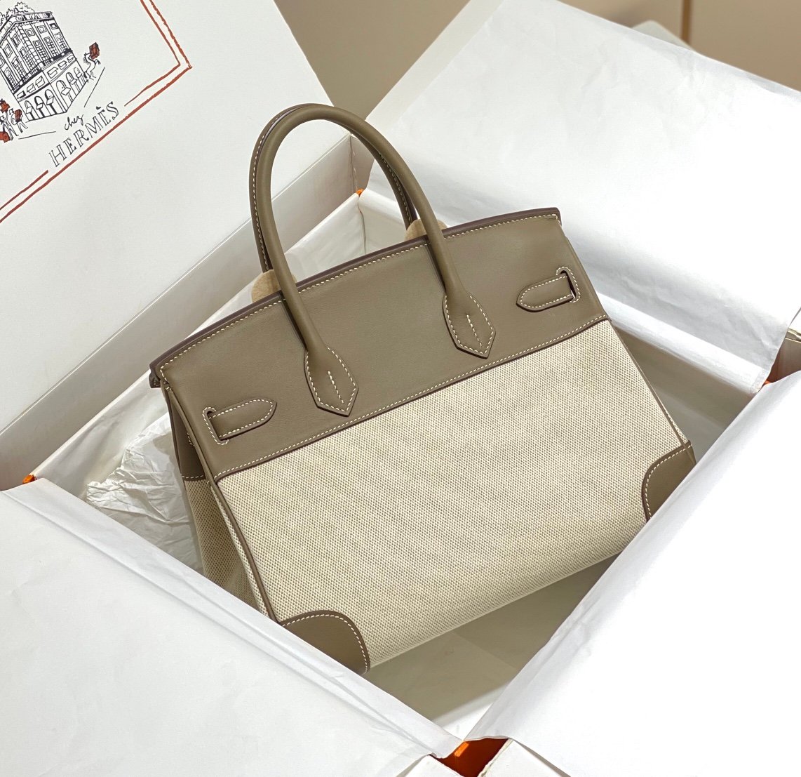 Hermes 𝗕𝗜𝗥𝗞𝗜𝗡 𝟑𝟎𝐜𝐦 Elephant Gray