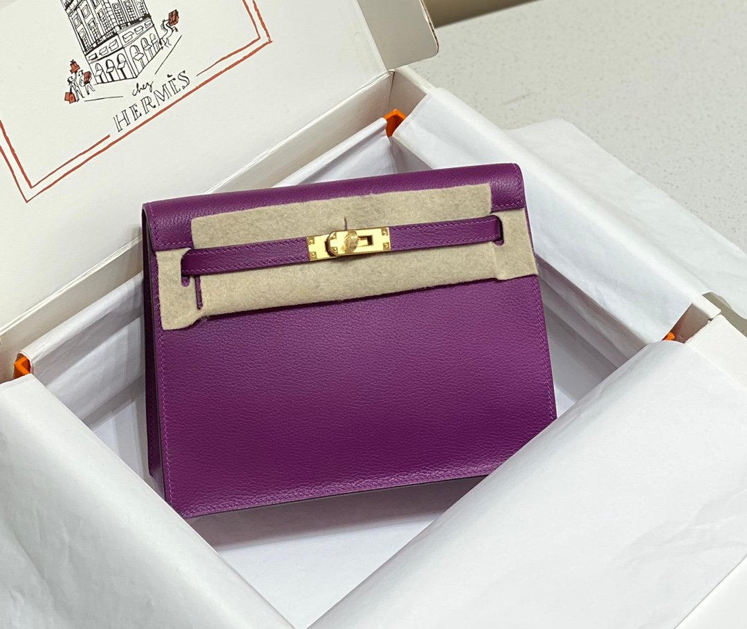 Mirror Top Hermes Kelly Danse 22cm of Evercolor Bag Purple