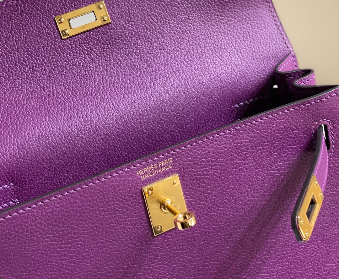 Mirror Top Hermes Kelly Danse 22cm of Evercolor Bag Purple