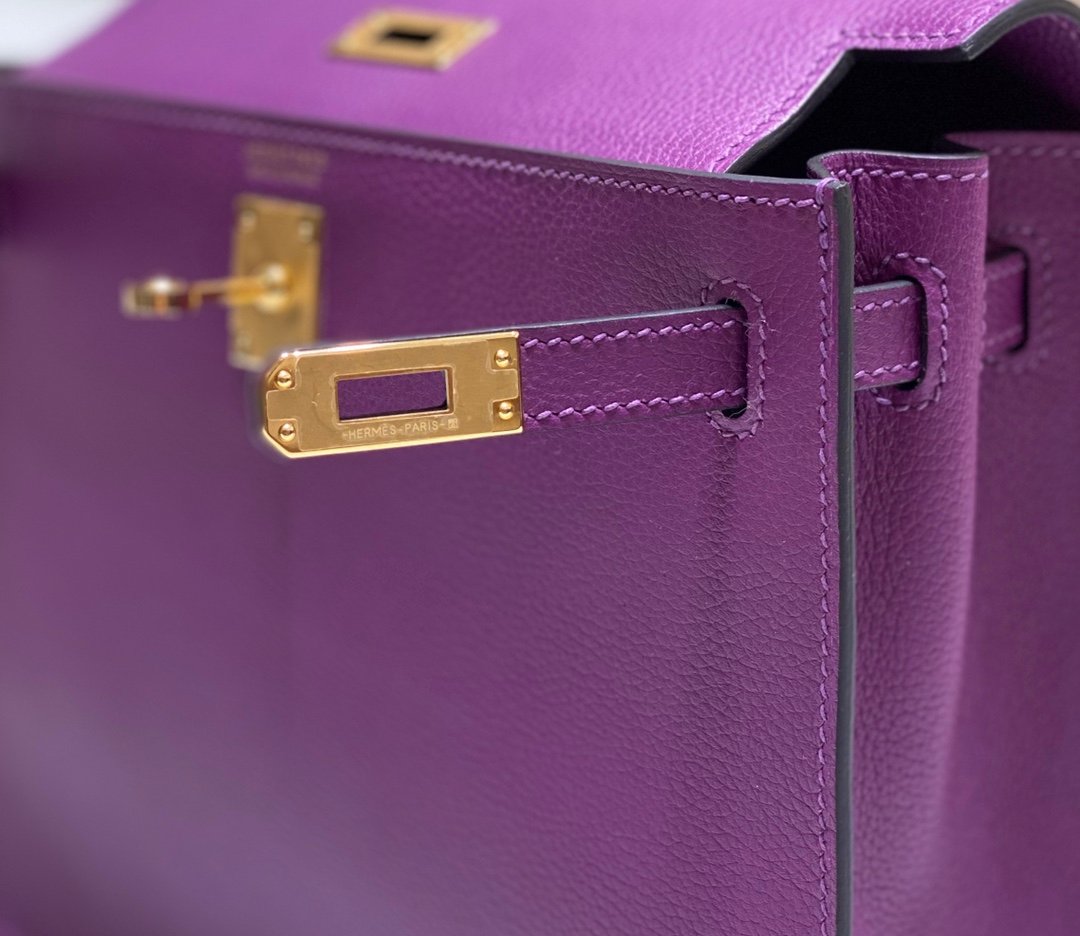 Mirror Top Hermes Kelly Danse 22cm of Evercolor Bag Purple