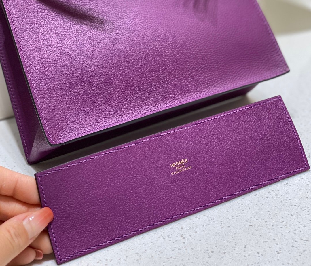 Mirror Top Hermes Kelly Danse 22cm of Evercolor Bag Purple