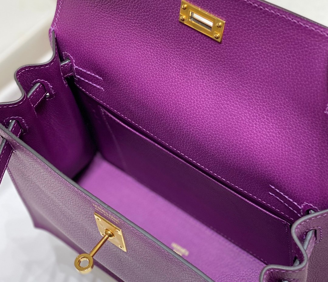 Mirror Top Hermes Kelly Danse 22cm of Evercolor Bag Purple