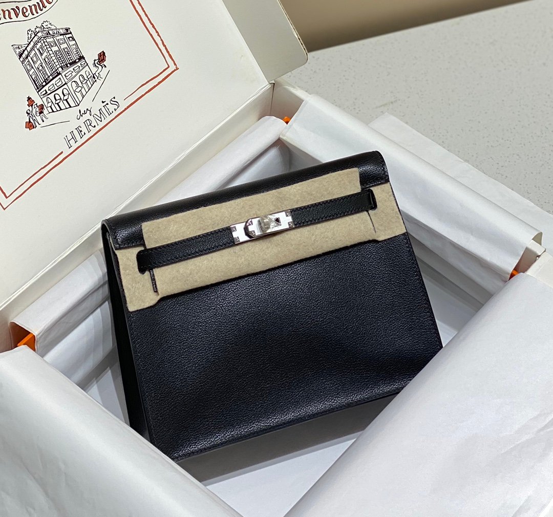 Mirror Top Hermes Kelly Danse 22cm of Evercolor Bag Blak
