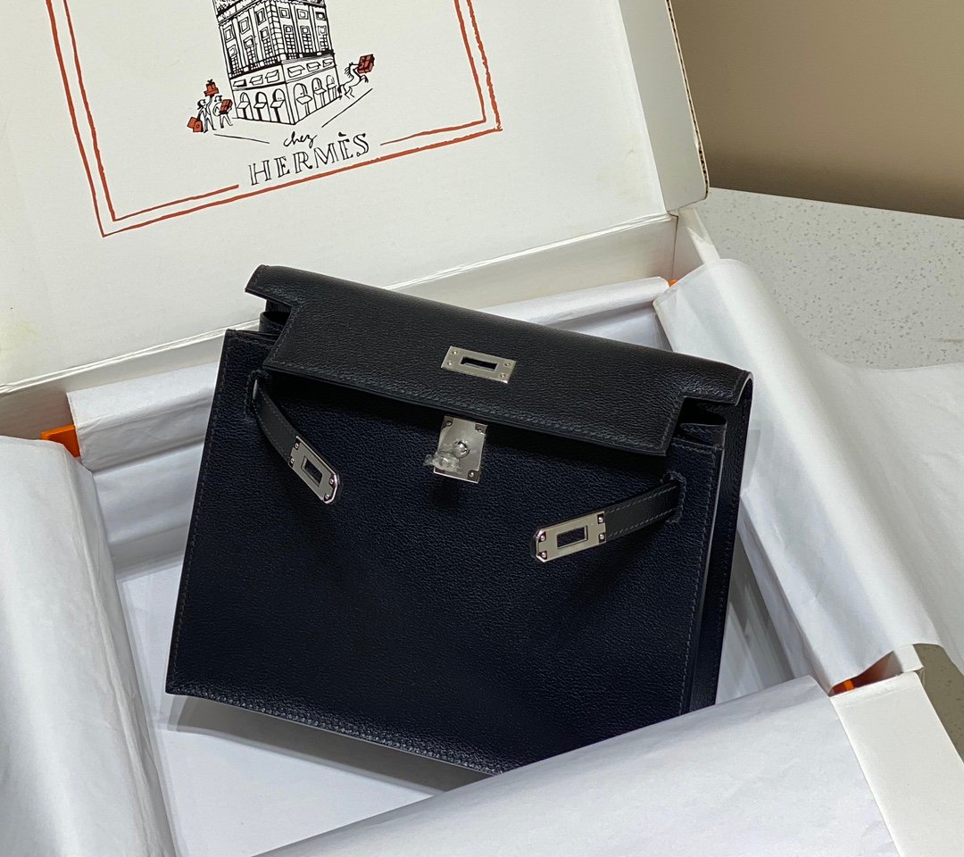 Mirror Top Hermes Kelly Danse 22cm of Evercolor Bag Blak