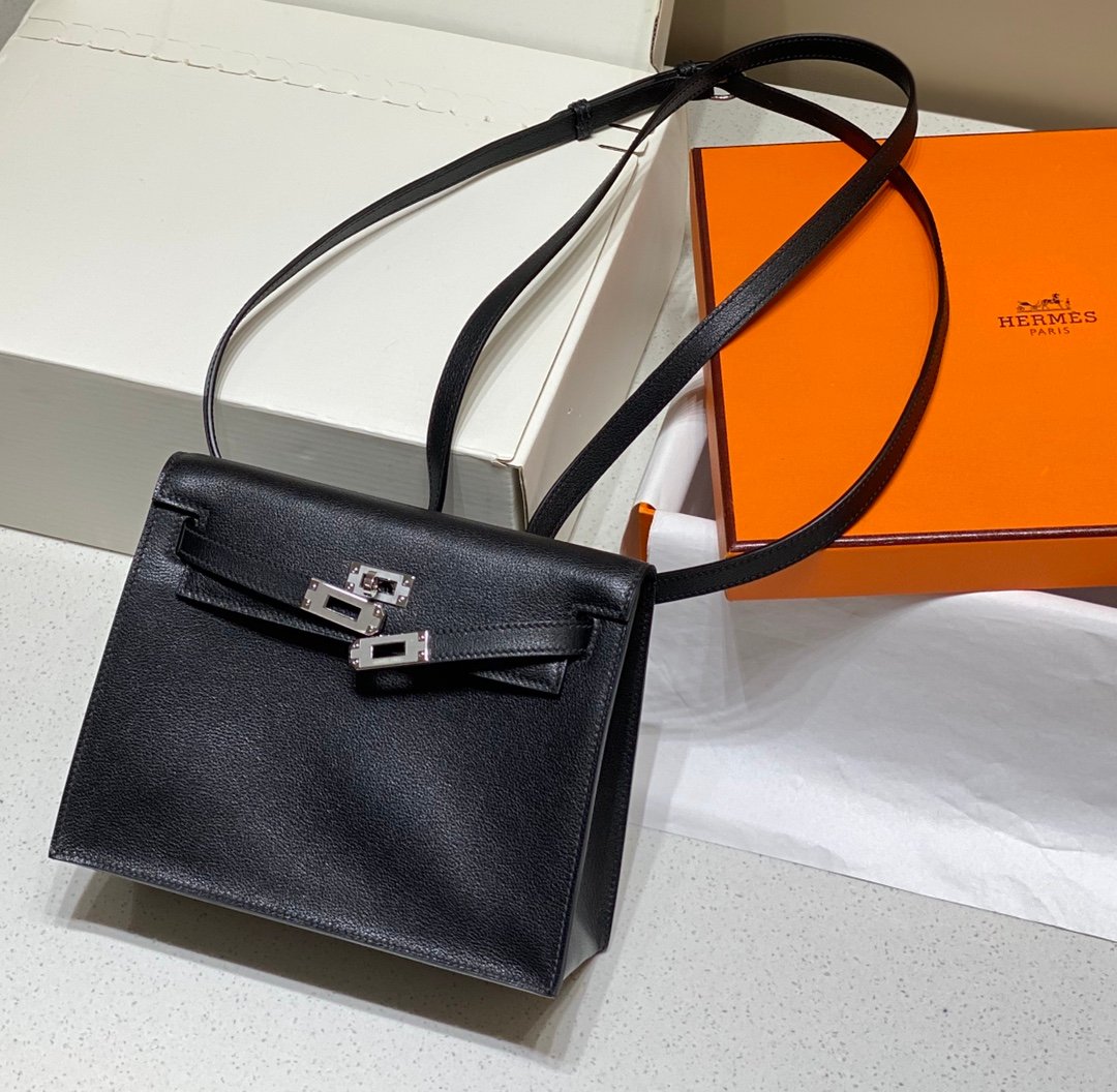 Mirror Top Hermes Kelly Danse 22cm of Evercolor Bag Blak