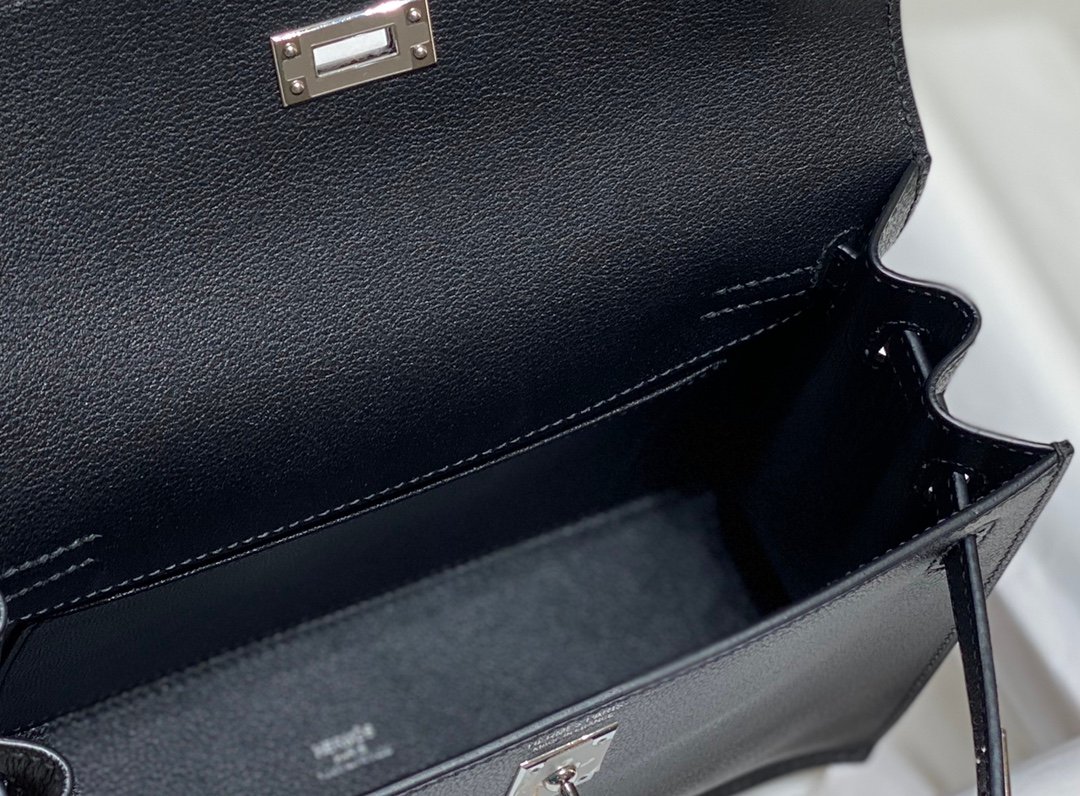 Mirror Top Hermes Kelly Danse 22cm of Evercolor Bag Blak