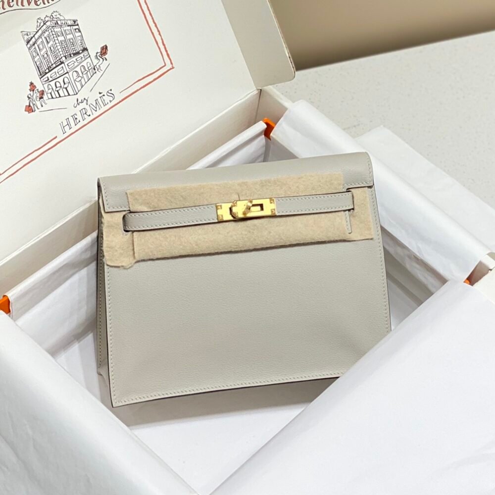 Mirror Top Hermes Kelly Danse 22cm of Evercolor Bag Light Gray