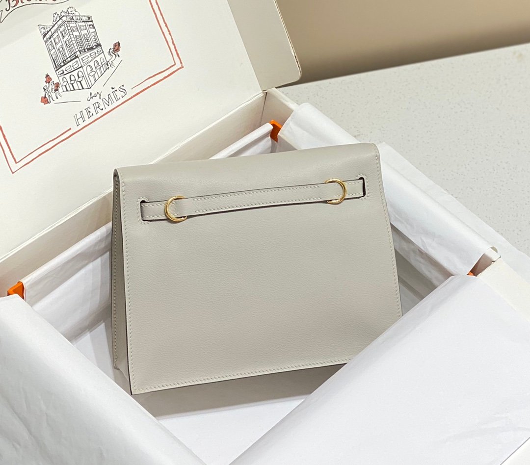 Mirror Top Hermes Kelly Danse 22cm of Evercolor Bag Light Gray