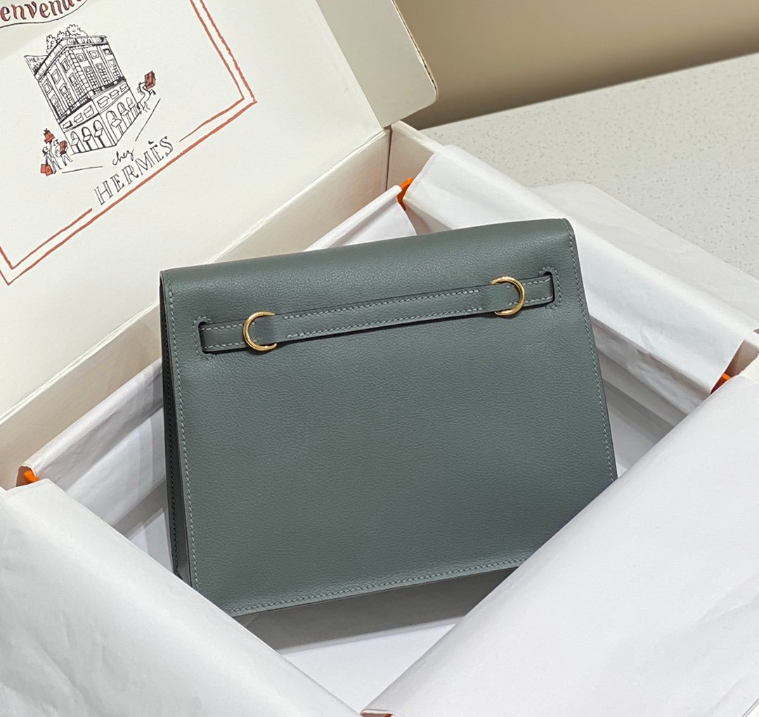 Mirror Top Hermes Kelly Danse 22cm of Evercolor Bag Almond Green