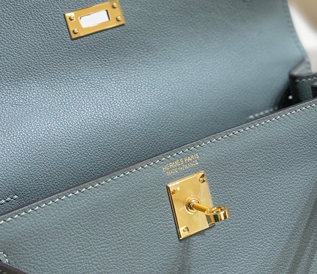 Mirror Top Hermes Kelly Danse 22cm of Evercolor Bag Almond Green