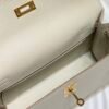 Mirror Top Hermes Kelly Danse 22cm of Evercolor Bag White