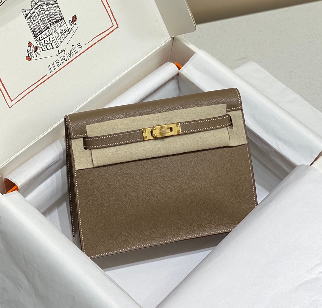 Mirror Top Hermes Kelly Danse 22cm of Evercolor Bag Charcoal Gray