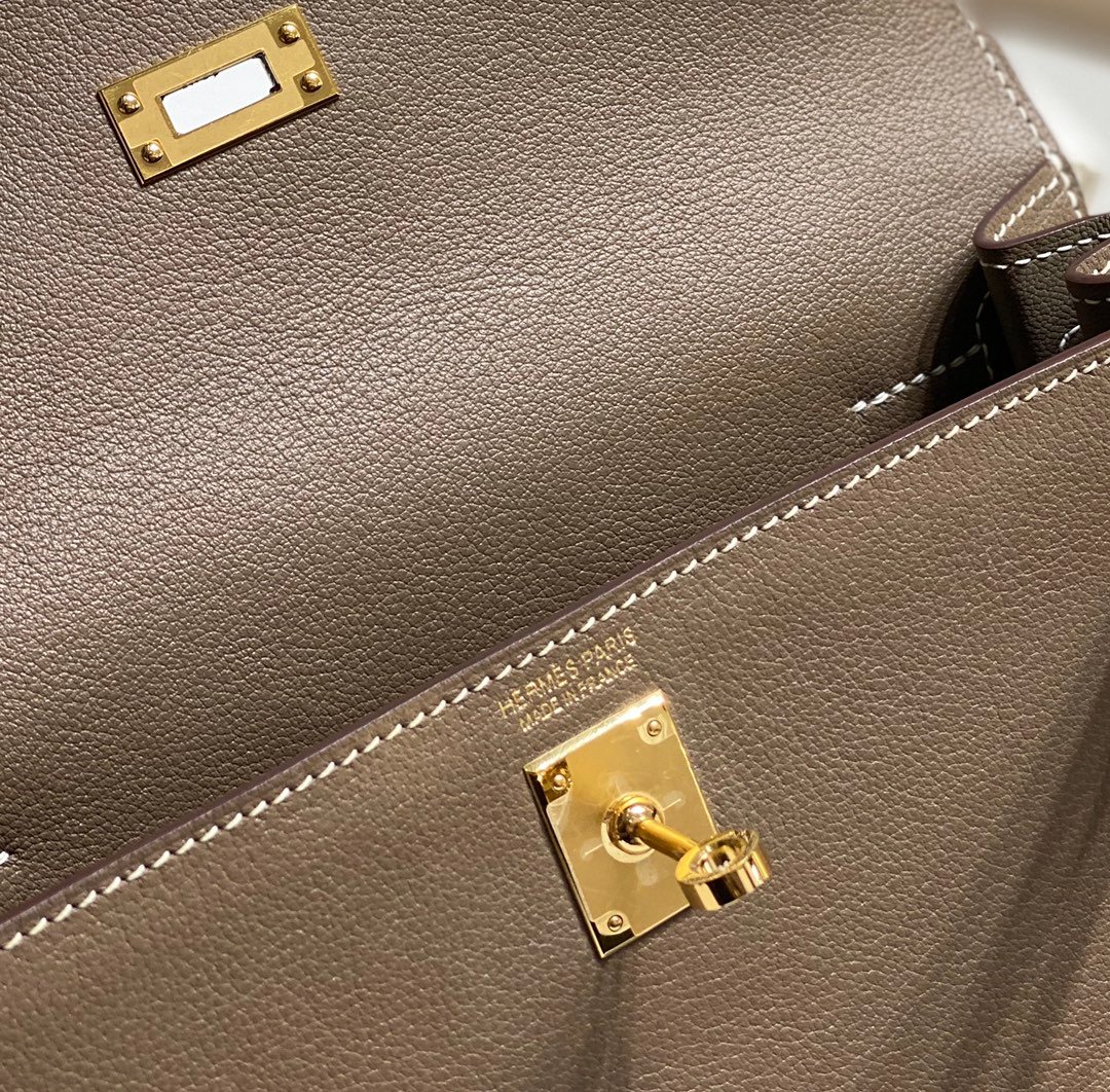 Mirror Top Hermes Kelly Danse 22cm of Evercolor Bag Charcoal Gray