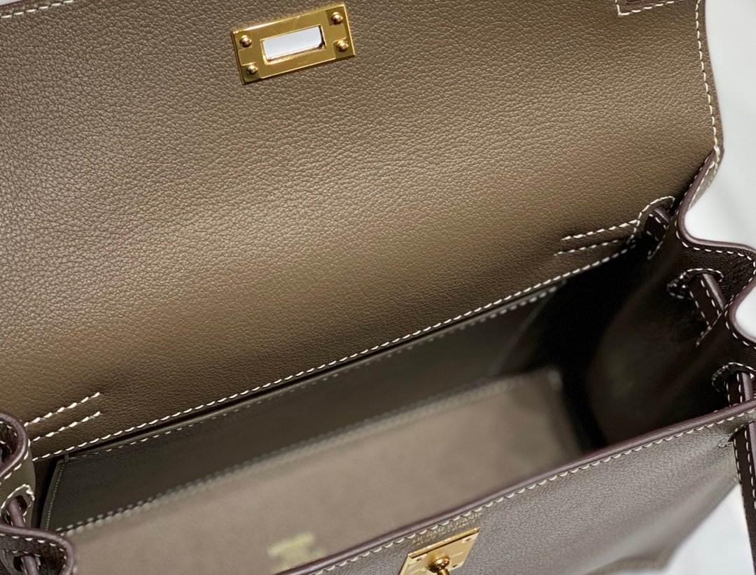 Mirror Top Hermes Kelly Danse 22cm of Evercolor Bag Charcoal Gray