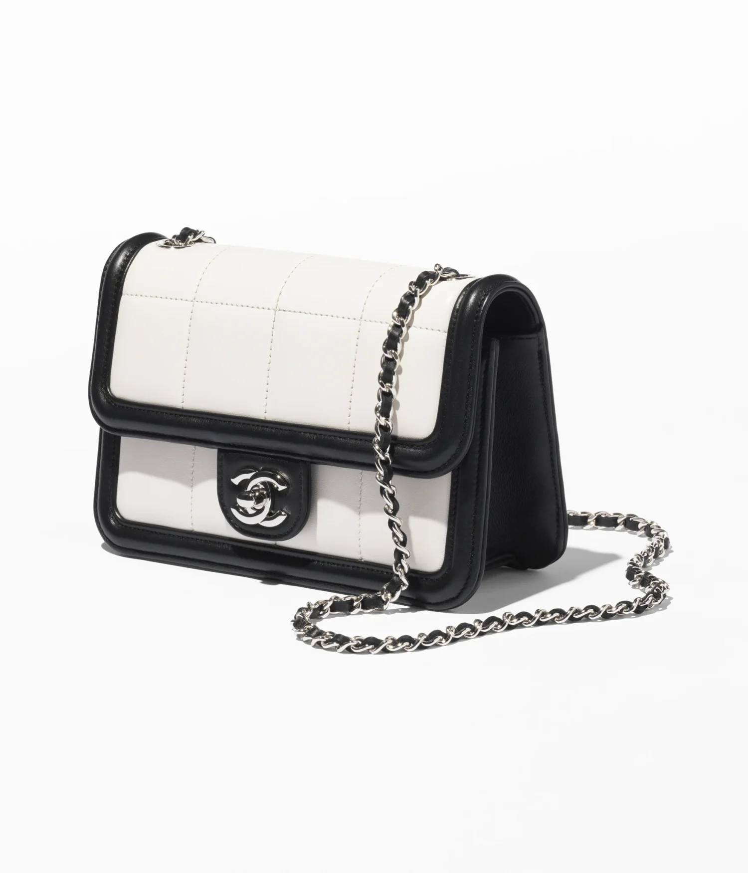 Mirror Top Chanel Mini Flap Bag Black & White
