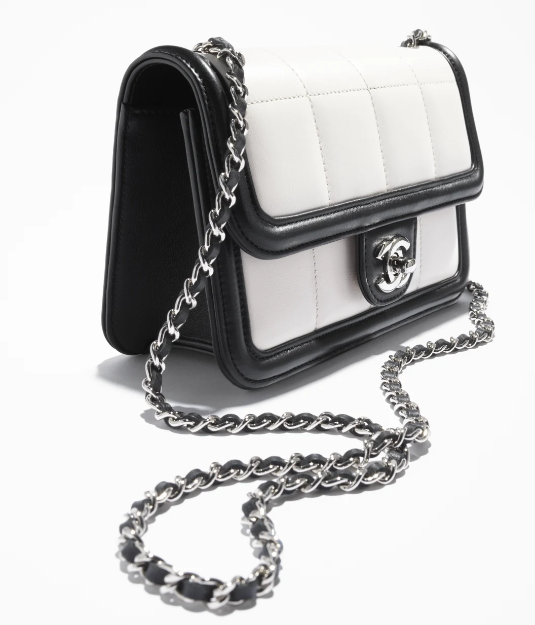 Mirror Top Chanel Mini Flap Bag Black & White