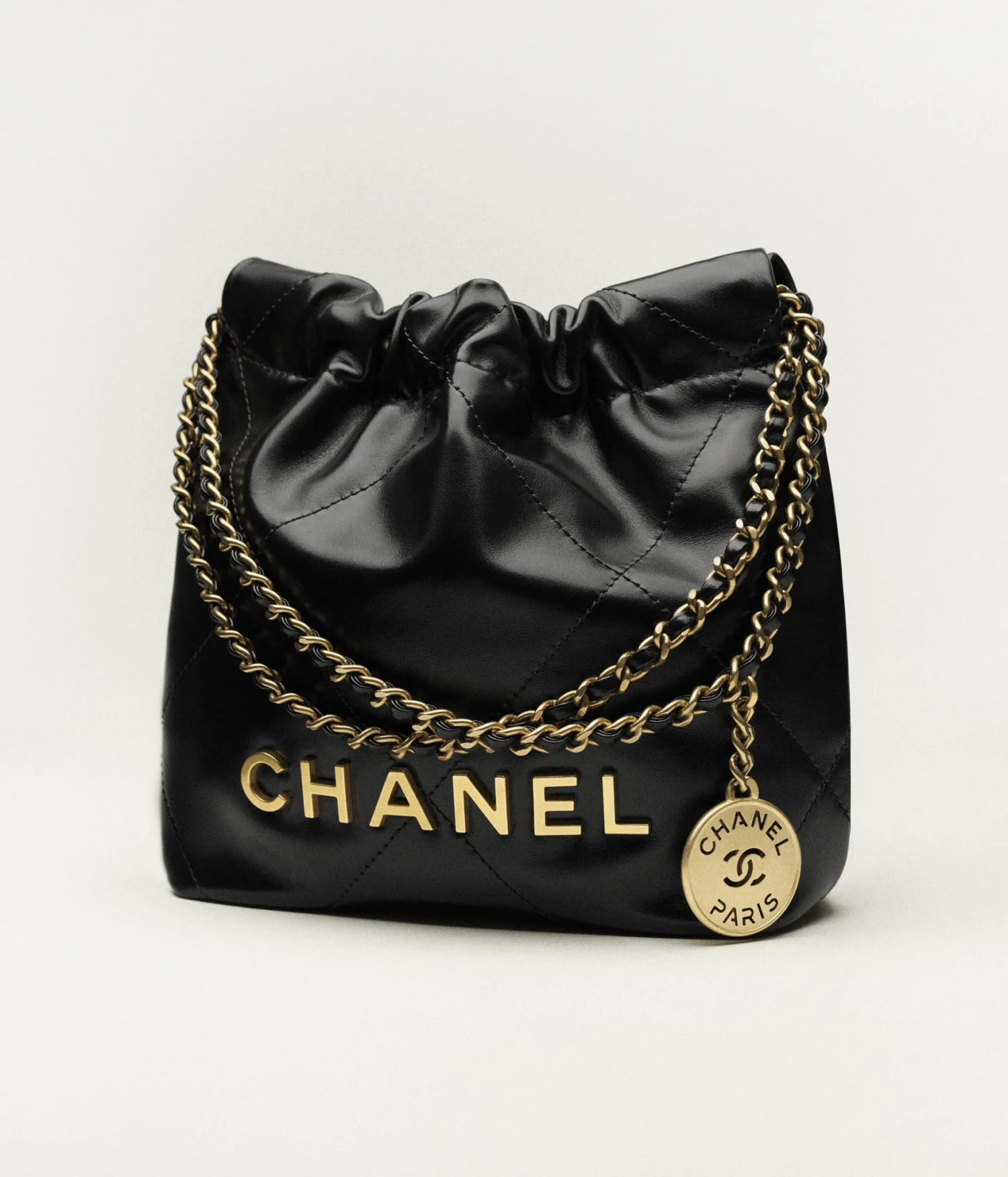 Mirror Top CHANEL 22 Mini Handbag GOLD