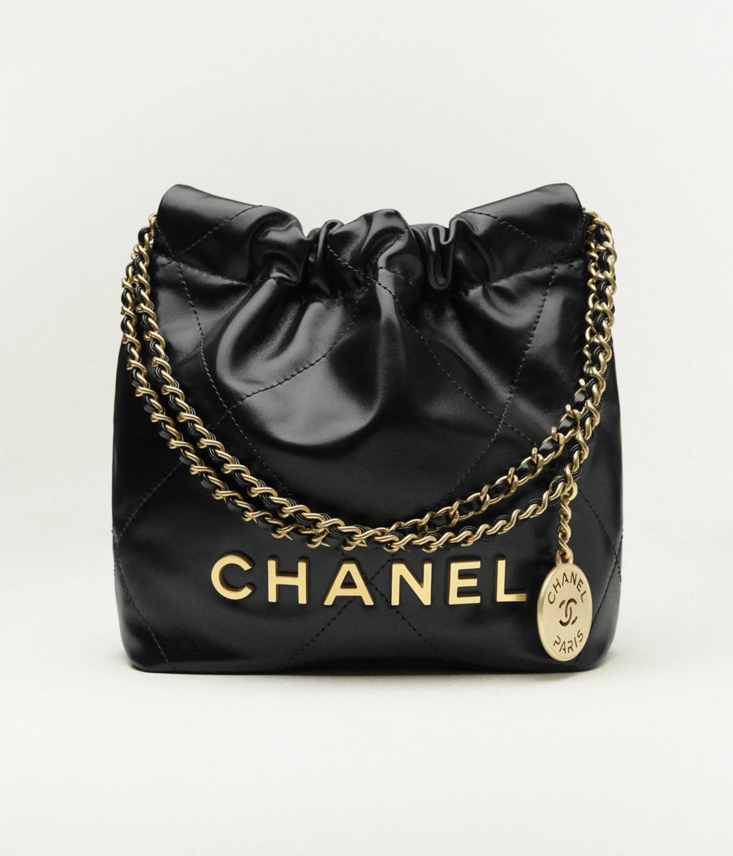 Mirror Top CHANEL 22 Mini Handbag GOLD