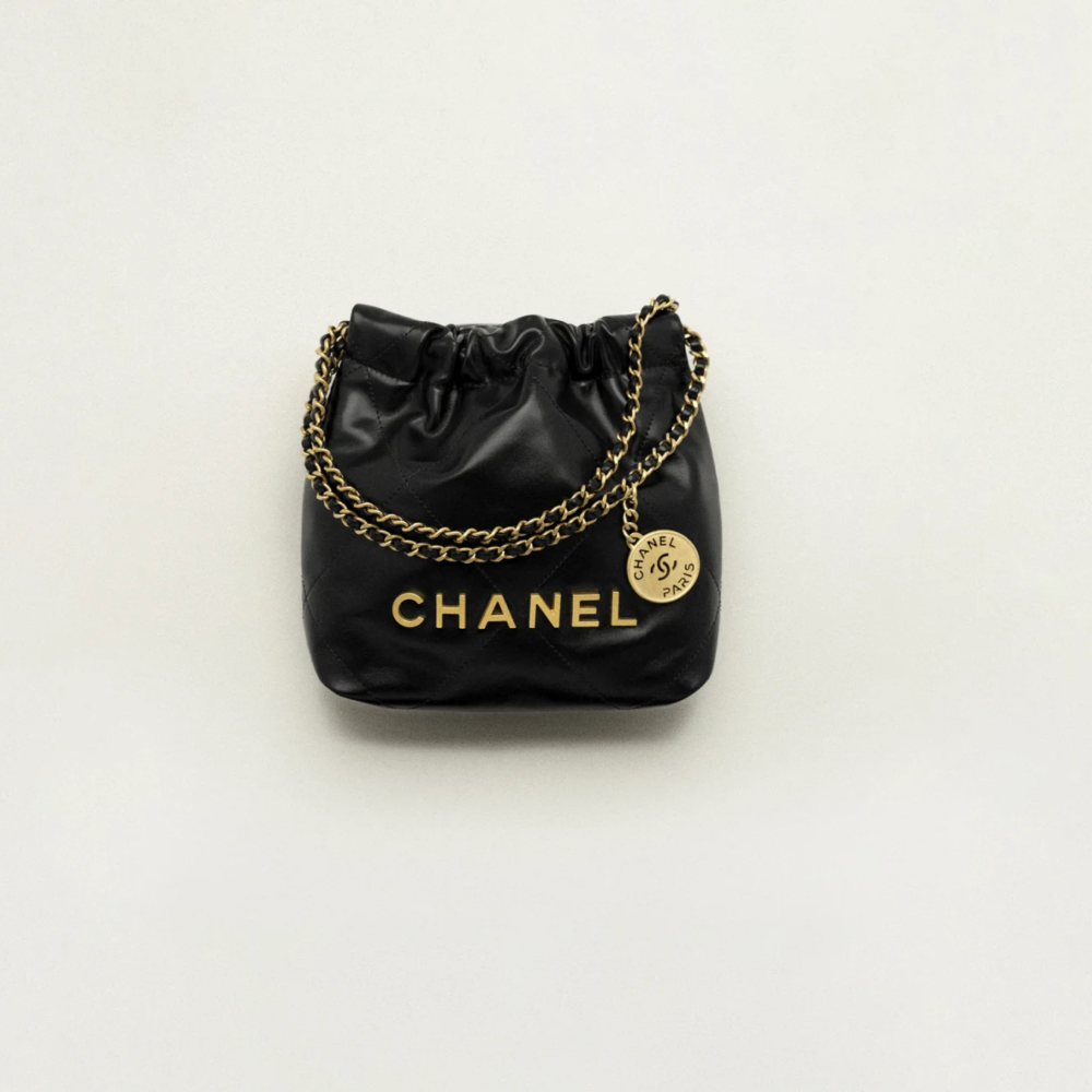 Mirror Top CHANEL 22 Mini Handbag GOLD